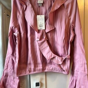 a new day size Small Pink Ruffle Blouse NWT